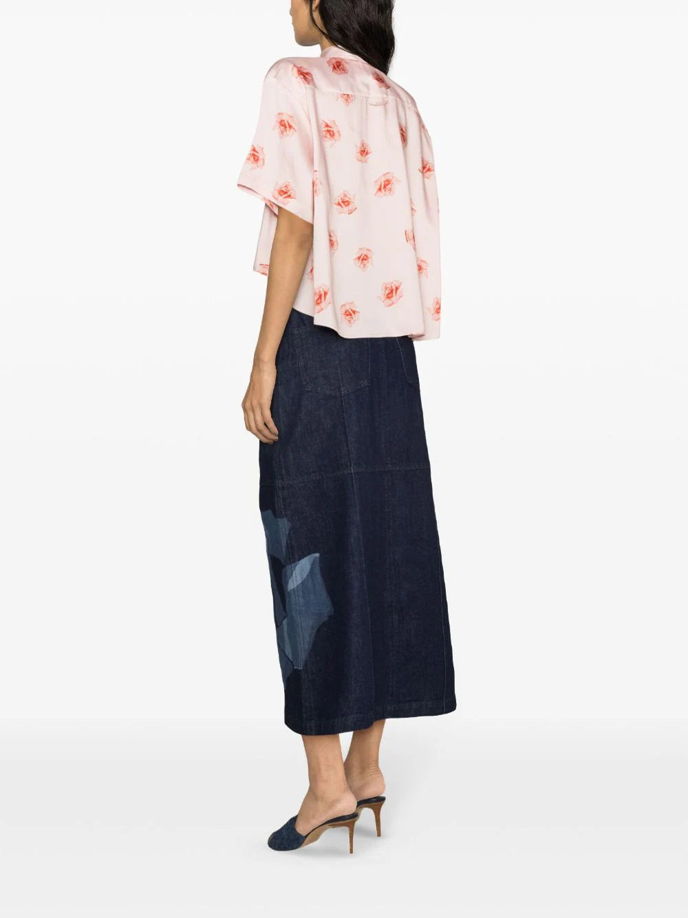 KENZO 'kenzo rose' cropped dropped shoulders shirt Acquista Ora