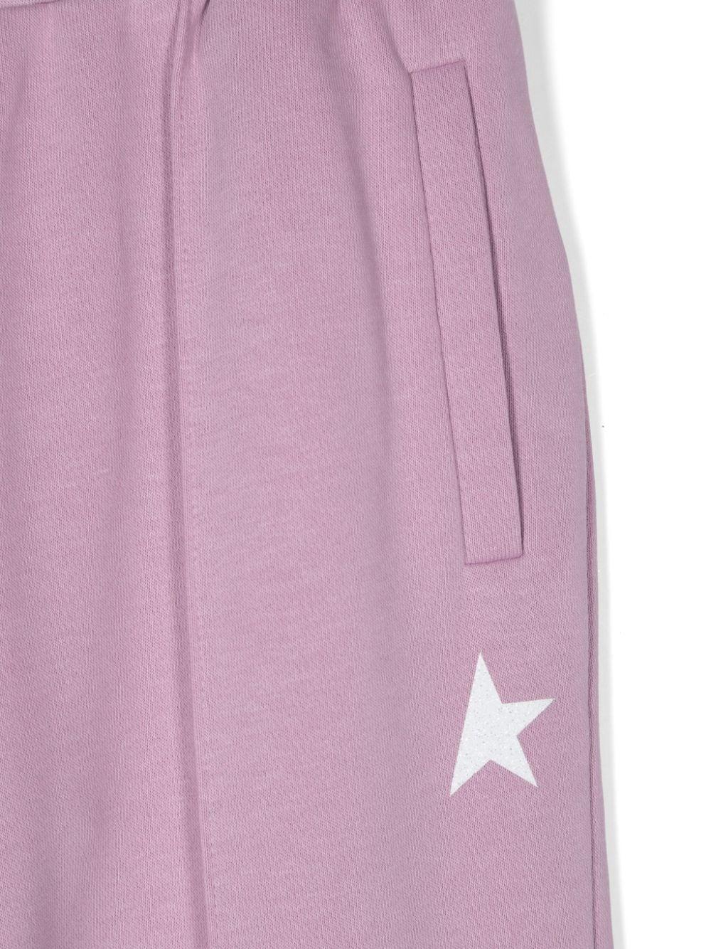 Golden Goose Kids Joggers with glitter star on the front In Linea