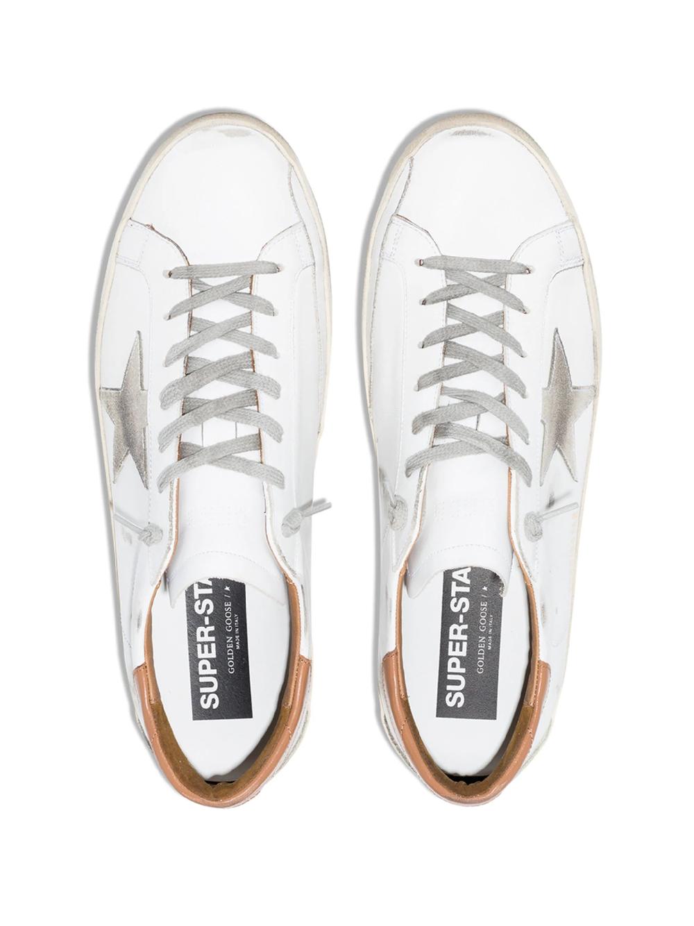 Golden Goose Super-star man with suede star and brown heel tab Moda