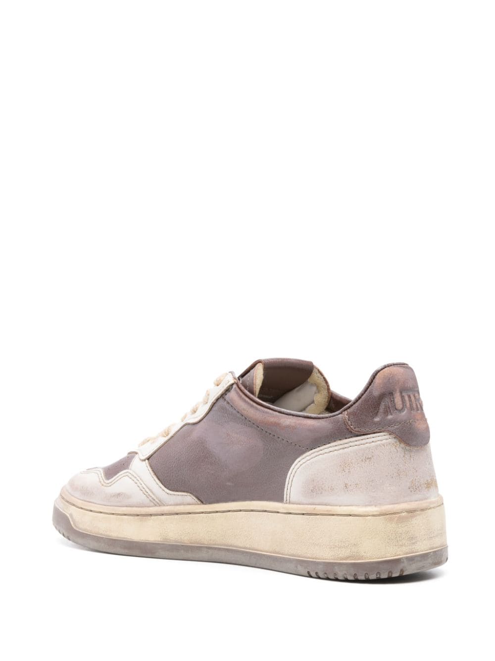 AUTRY Super vintage low sneakers in white leather and mud patridge Shopping Online
