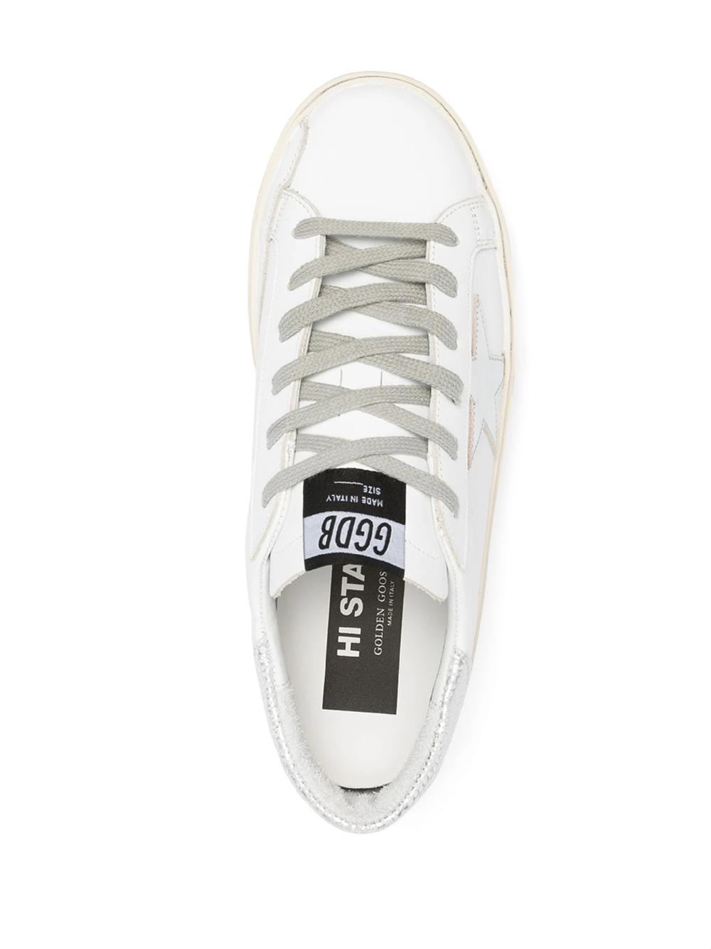 Golden Goose Hi star with metallic silver star and heel tab Prezzo Ridotto