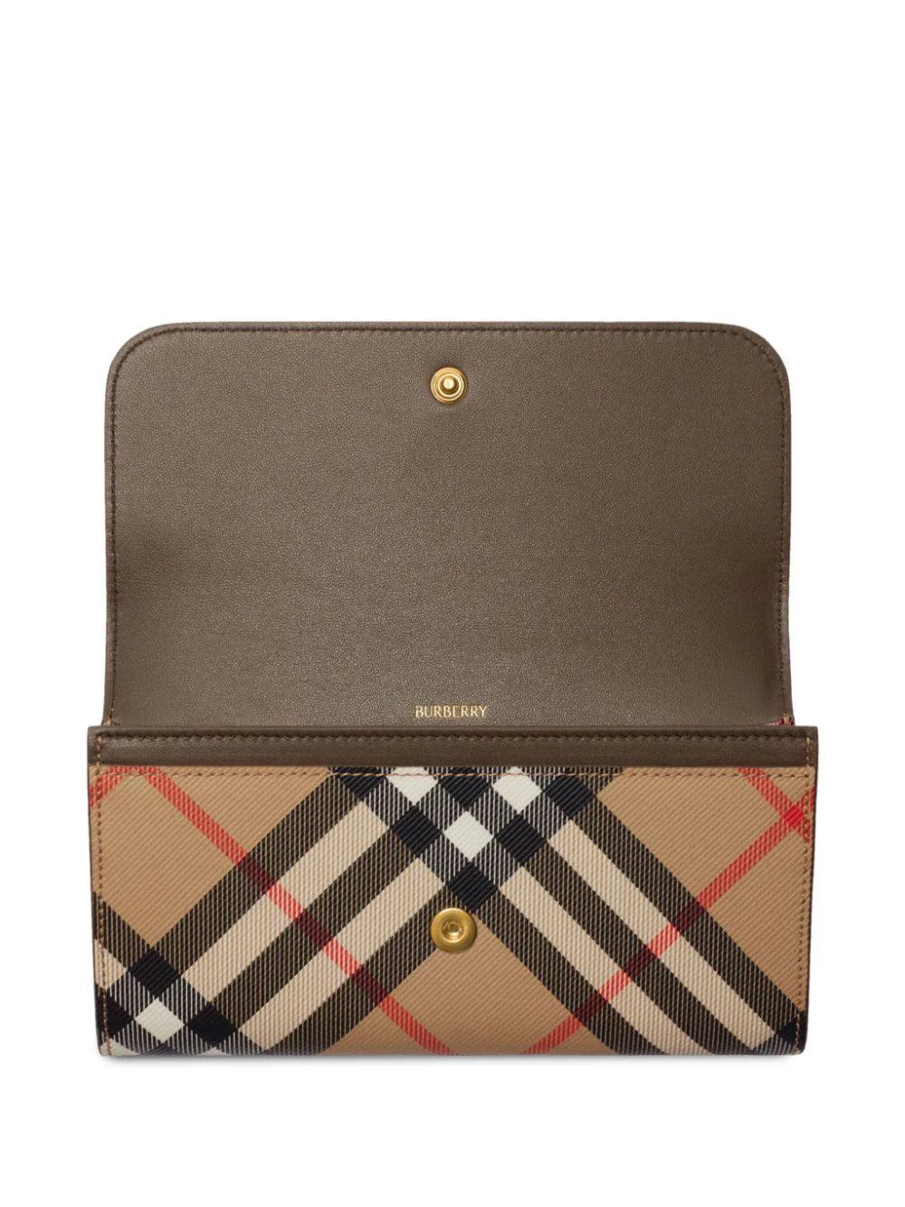 Burberry Check continental wallet Consegna Veloce