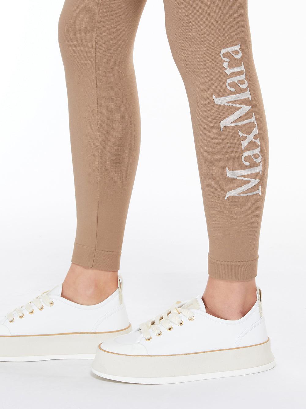 S Max Mara Basilea technical leggings with logo Sconto