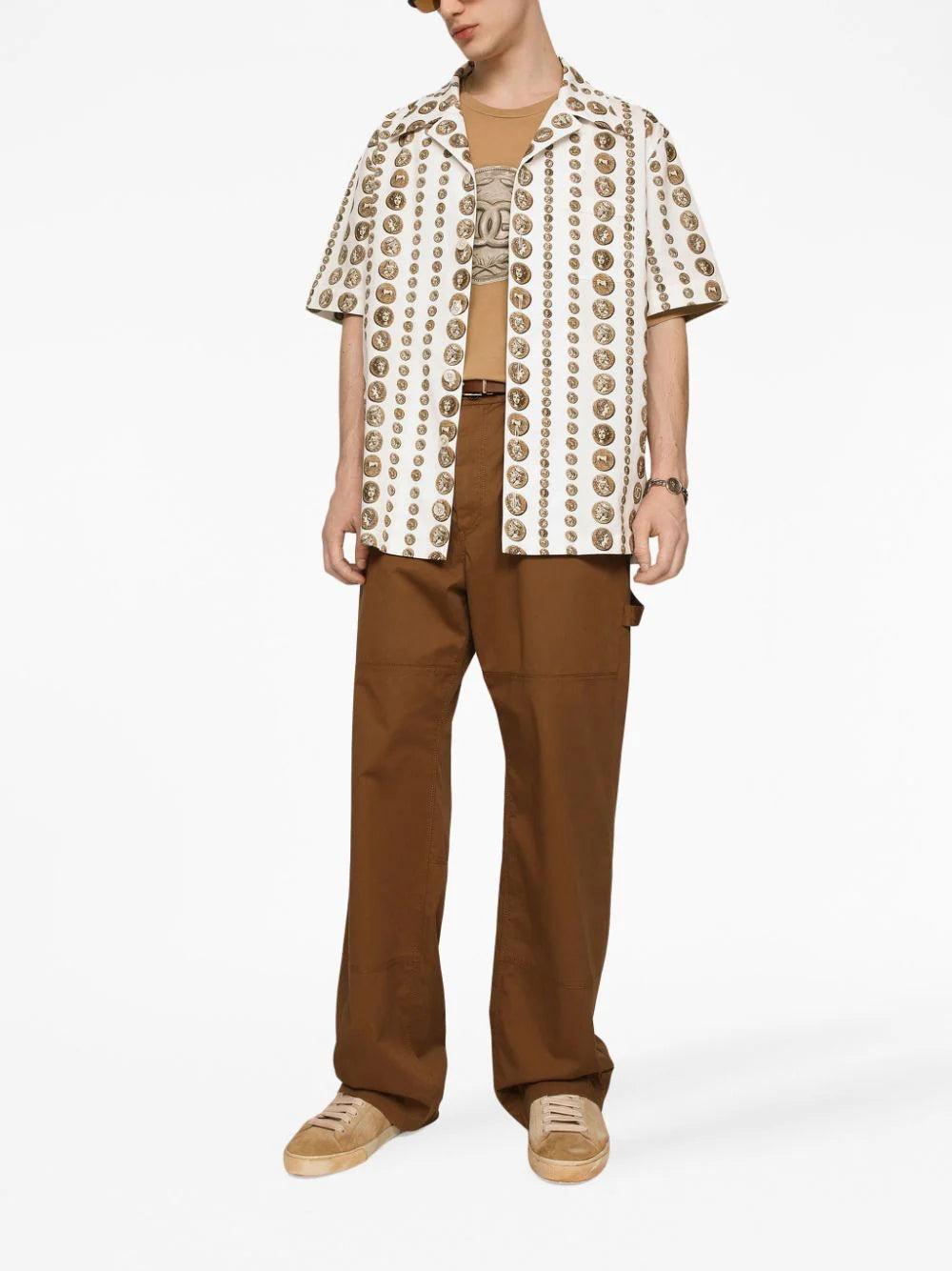 Dolce & Gabbana Worker pants with brand plate In Saldo