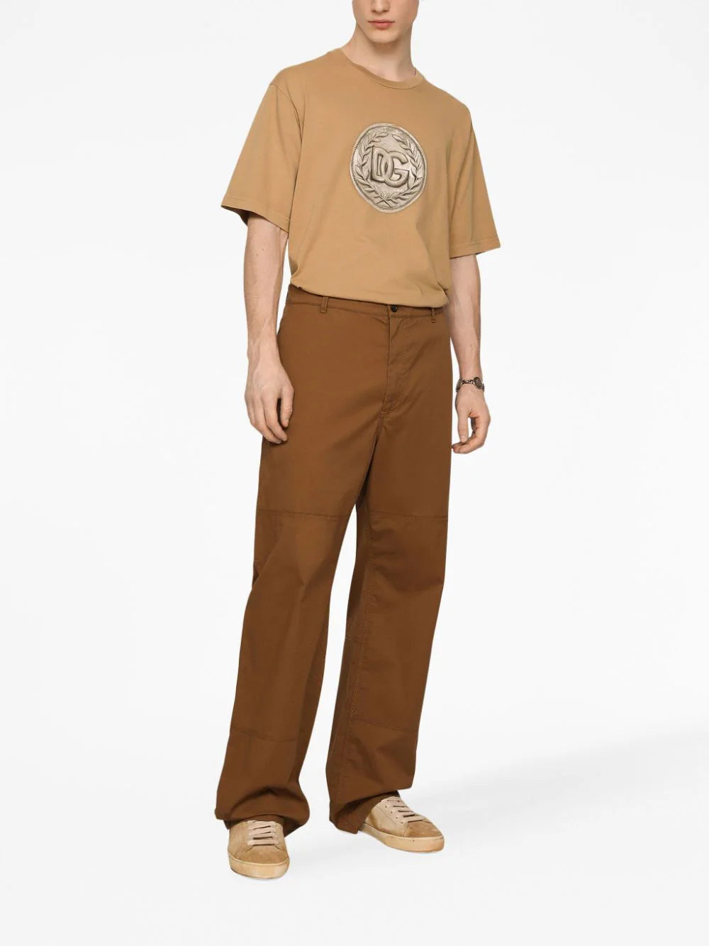 Dolce & Gabbana Worker pants with brand plate In Saldo