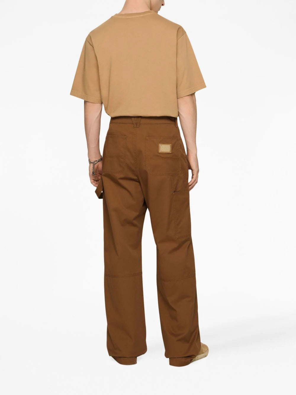 Dolce & Gabbana Worker pants with brand plate In Saldo