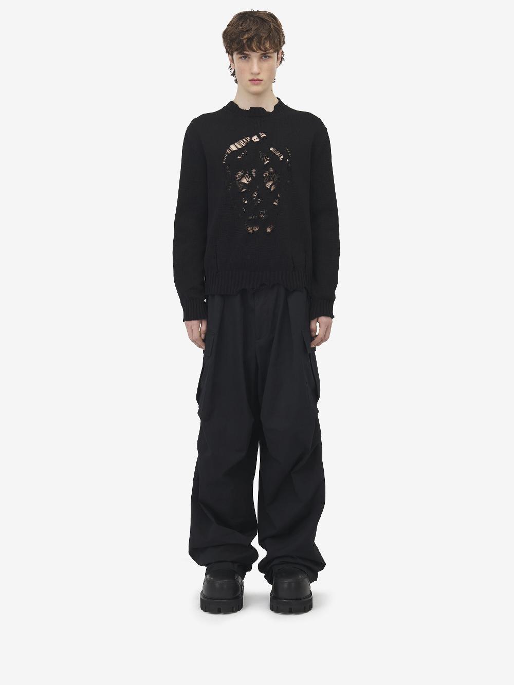 Alexander McQueen Worn look skull sweater Italia