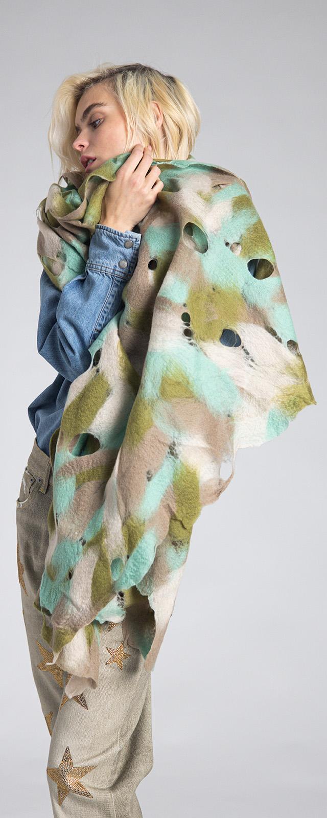 Rossano Perini SCARF 37FW24 GREEN Spedizione Gratuita
