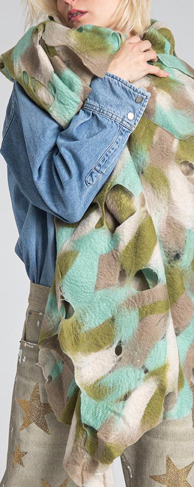 Rossano Perini SCARF 37FW24 GREEN Spedizione Gratuita