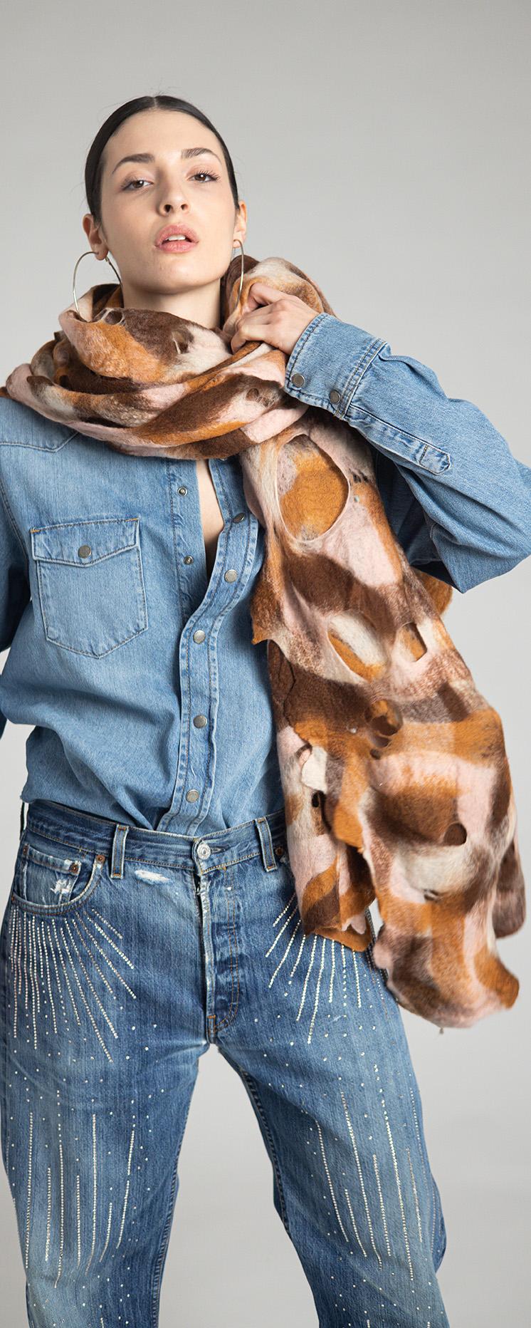 Rossano Perini SCARF 37FW24 BROWN Pezzi Unici