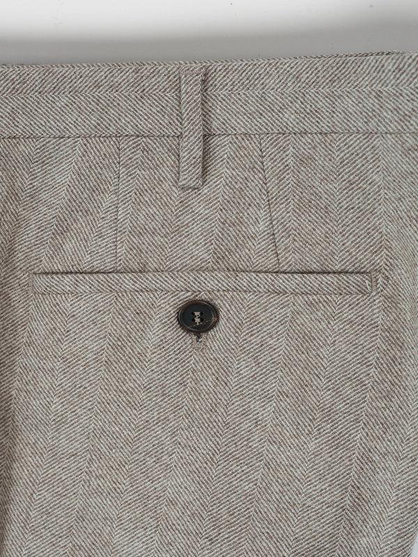 Rota Winter Beige herringbone flannel trousers Saldi