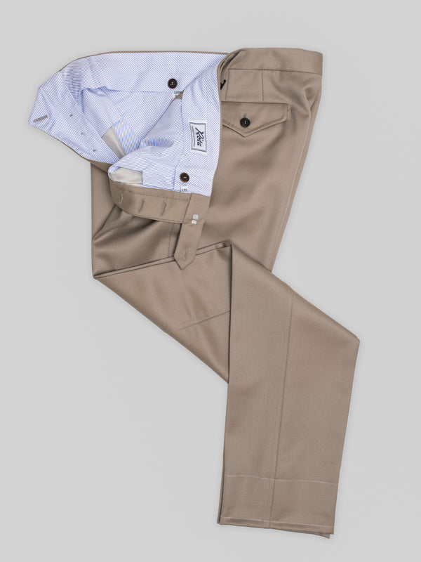 Rota Winter Beige pair of regular fit cavalry twill wool trousers Hotsell