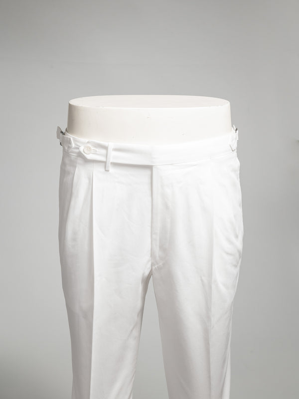 Rota Summer White pair of regular fit cotton trousers 2025