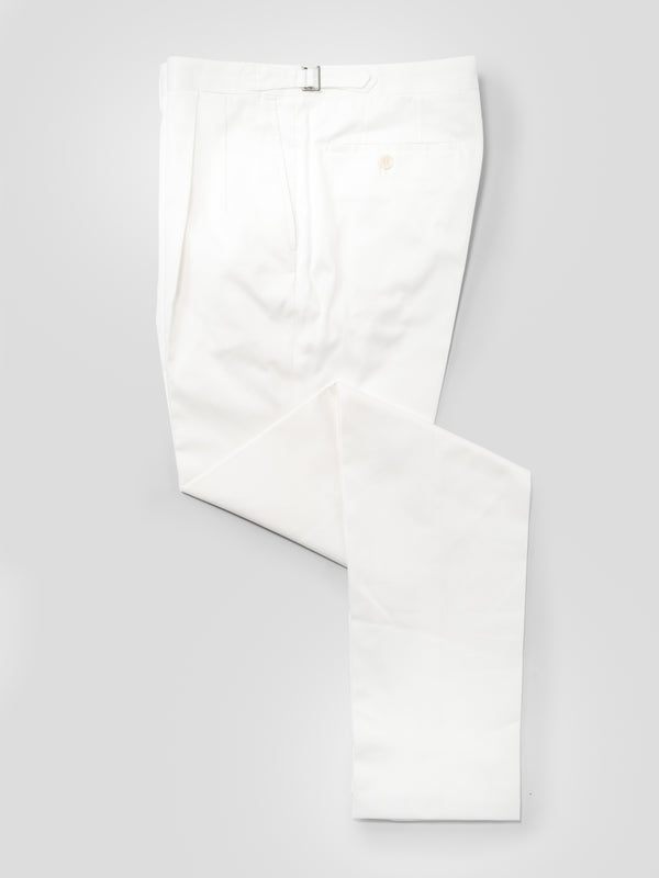 Rota Summer White pair of regular fit cotton trousers 2025