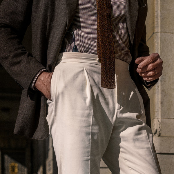 Rota Winter Ivory cotton elastan trousers Shopping Online