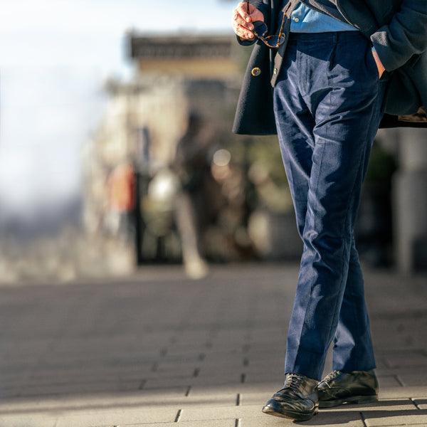 Rota Winter Dark blue corduroy medium wale trousers Affare Del Giorno