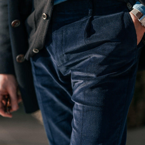 Rota Winter Dark blue corduroy medium wale trousers Affare Del Giorno