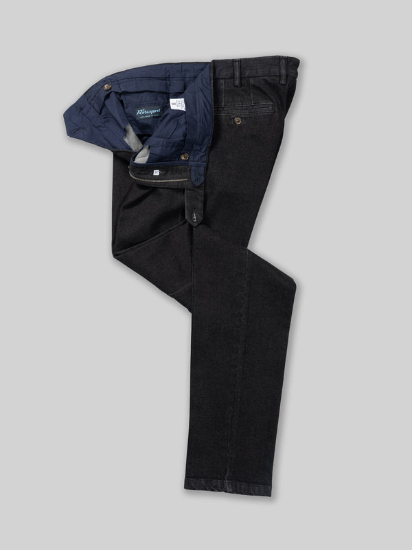 Rota Sport Winter Black denim cotton sport trousers In Saldo