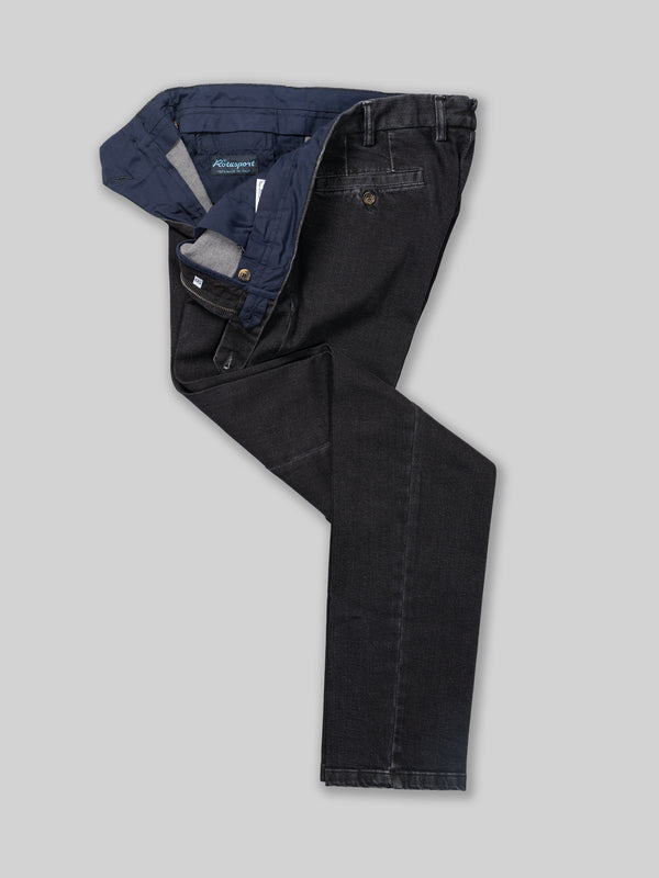 Rota Sport Winter Black denim cotton sport trousers Nuova