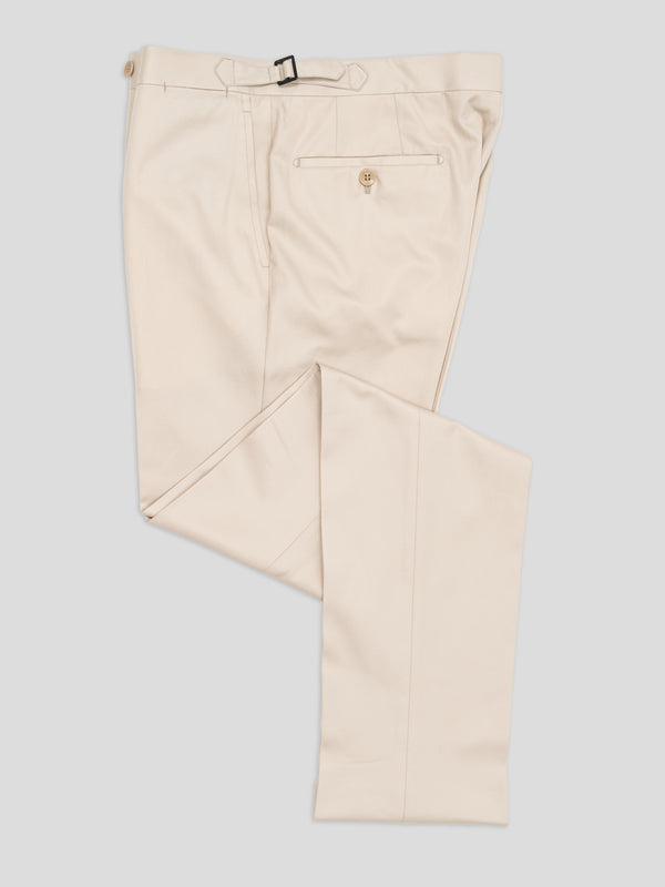 Rota Summer Light beige pair of regular fit supima cotton trousers In Linea