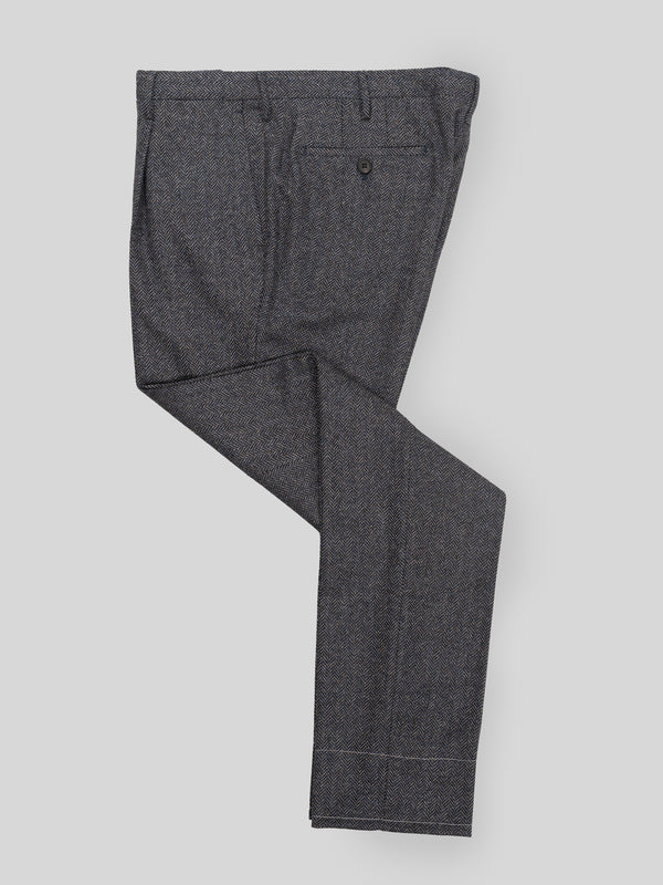Rota Winter Light blue herringbone wool cashmere trousers Offerta