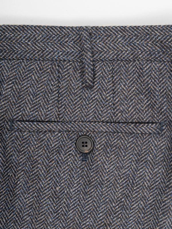 Rota Winter Light blue herringbone wool cashmere trousers Offerta