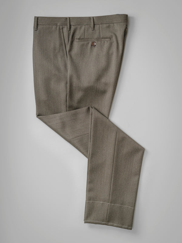 Rota Winter Dark fawn pair of regular fit wool trousers Offerte