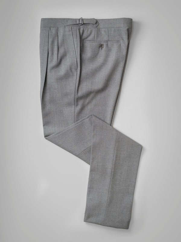 Rota Winter Light grey pair of regular fit fourply wool trousers Vendita Economica