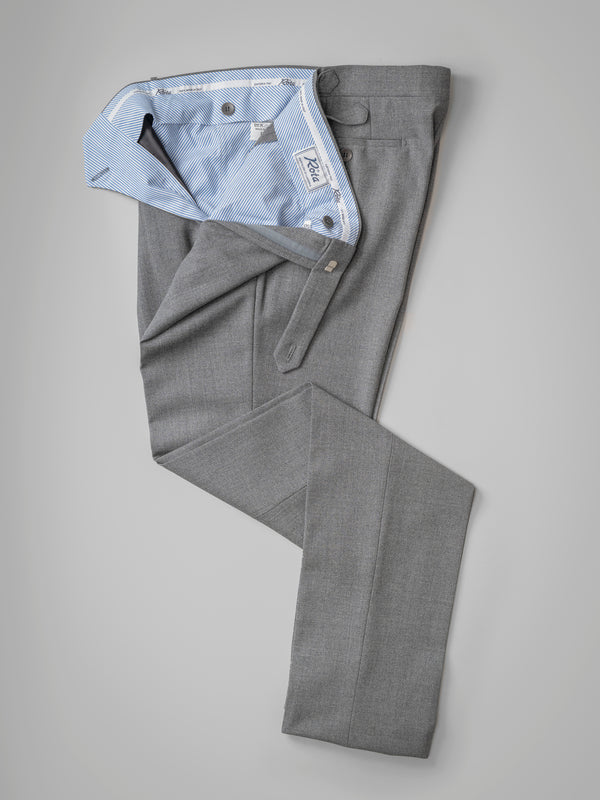 Rota Winter Light grey pair of regular fit fourply wool trousers Vendita Economica