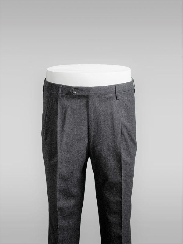 Rota Winter Medium grey flannel trousers-2pleats Moda