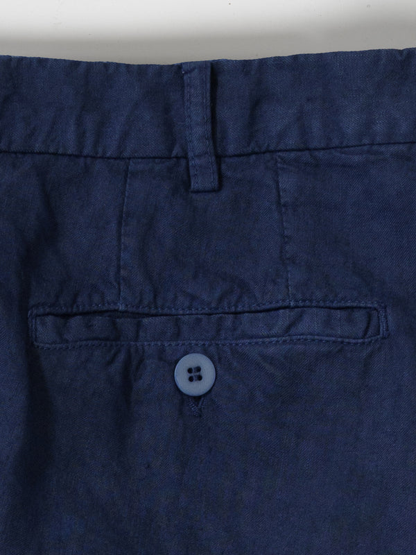 Rota Sport Summer Blue linen sport trousers 1 pleat Convenienza
