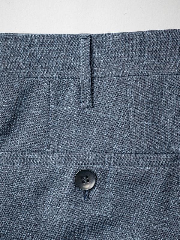 Rota Summer Dark blue pair of regular fit Loro Piana wool silk linen trousers Sconto