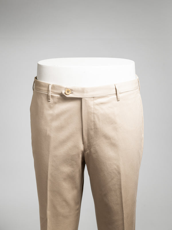Rota Four Seasons Beige pair of regular fit cotton trousers Economico