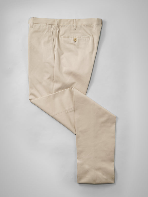 Rota Four Seasons Beige pair of regular fit cotton trousers Economico