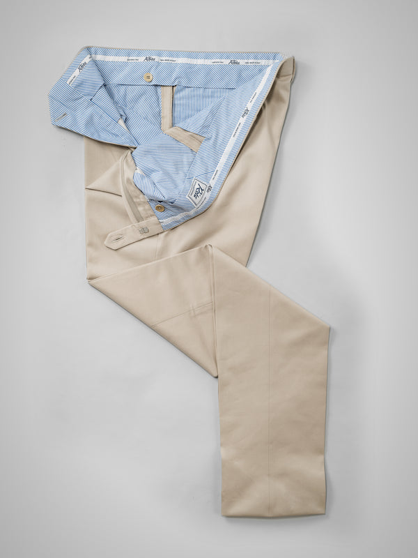 Rota Four Seasons Beige pair of regular fit cotton trousers Economico