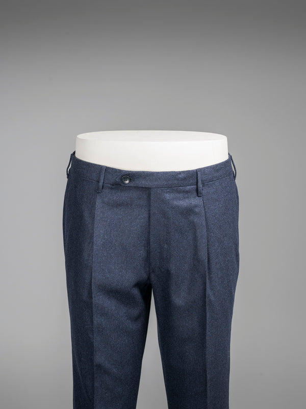 Rota Winter Dark blue pair of regular fit wool flannel trousers Outlet