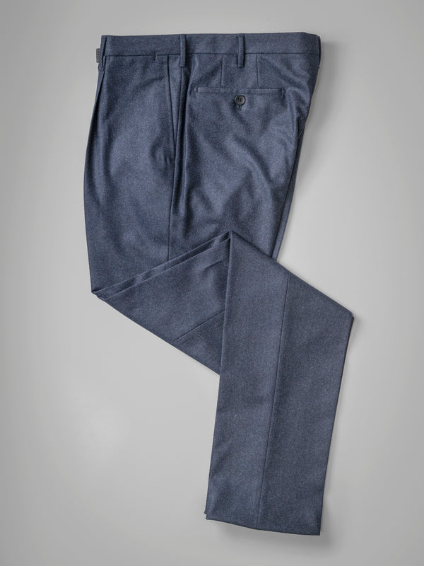 Rota Winter Dark blue pair of regular fit wool flannel trousers Outlet