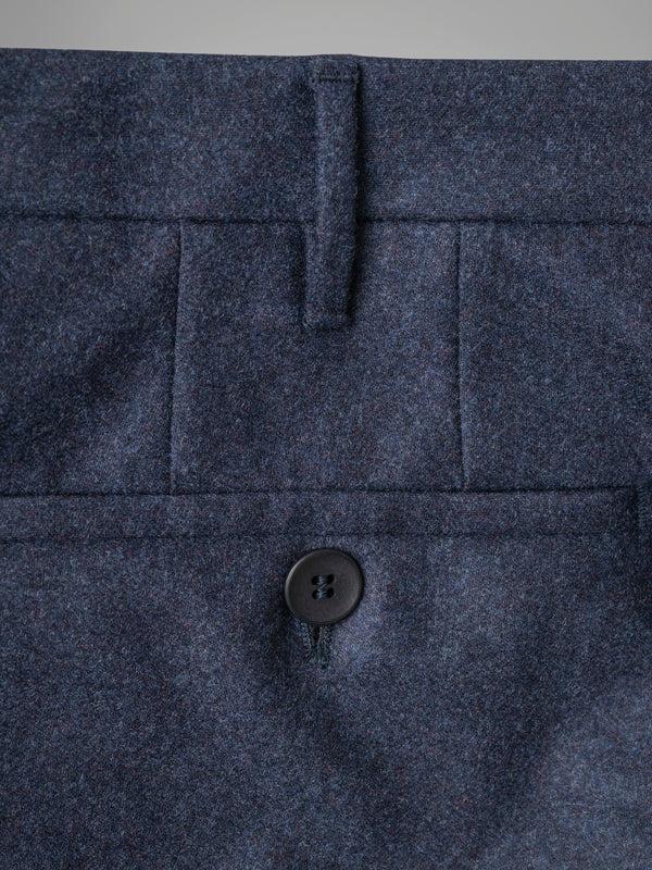 Rota Winter Dark blue pair of regular fit wool flannel trousers Outlet