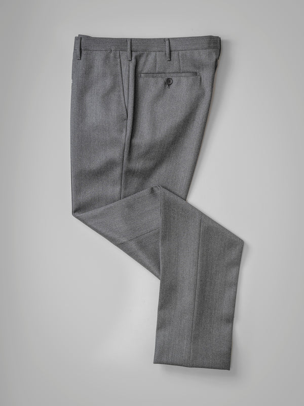 Rota Winter Dark grey pair of regular fit covert wool trousers In Vendita