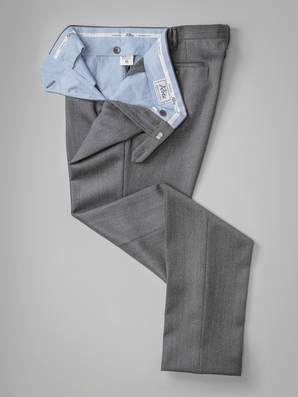 Rota Winter Dark grey pair of regular fit covert wool trousers In Vendita