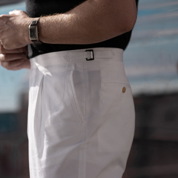 Rota Summer white supima cotton trousers Negozio