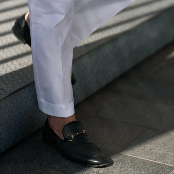 Rota Summer white supima cotton trousers Negozio
