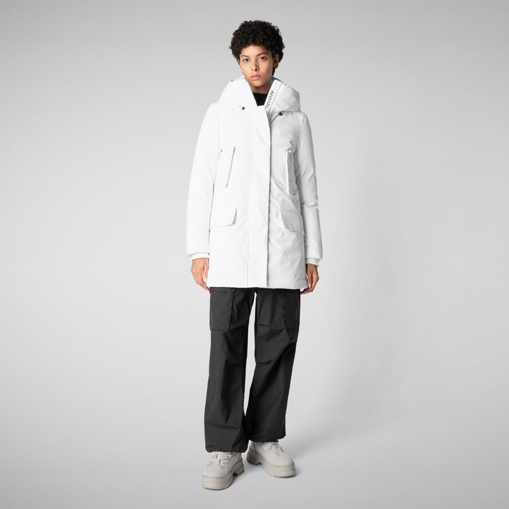 Save the duck PARKA DONNA CON CAPPUCCIO SOLEIL WHITE