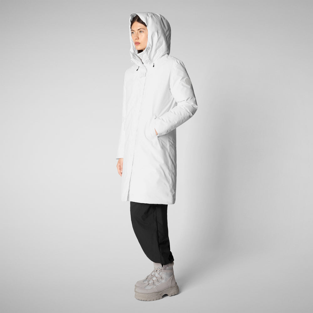 Save the duck PARKA CON CAPPUCCIO DONNA YUA WHITE Sconto