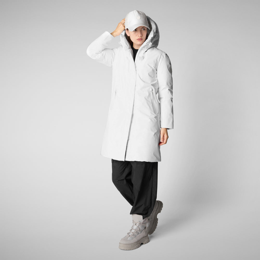 Save the duck PARKA CON CAPPUCCIO DONNA YUA WHITE Sconto