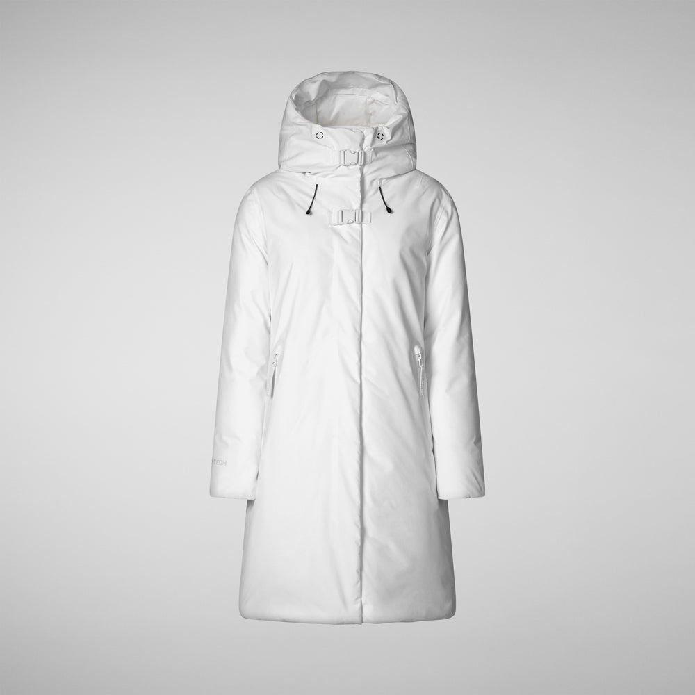 Save the duck PARKA CON CAPPUCCIO DONNA YUA WHITE Sconto