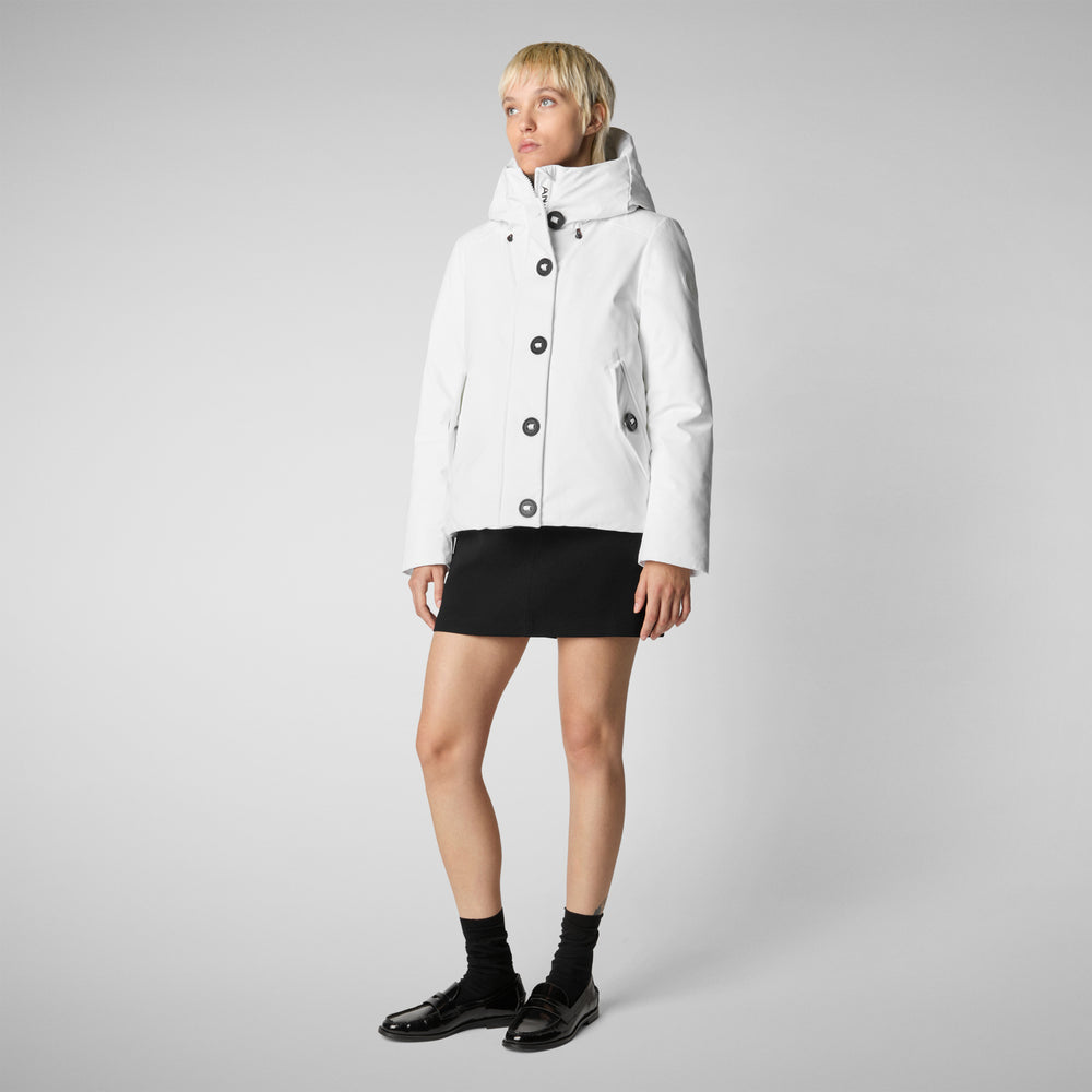 Save the duck PARKA DONNA CON CAPPUCCIO SHANON WHITE Economico