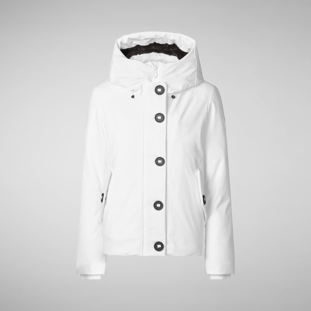 Save the duck PARKA DONNA CON CAPPUCCIO SHANON WHITE Economico