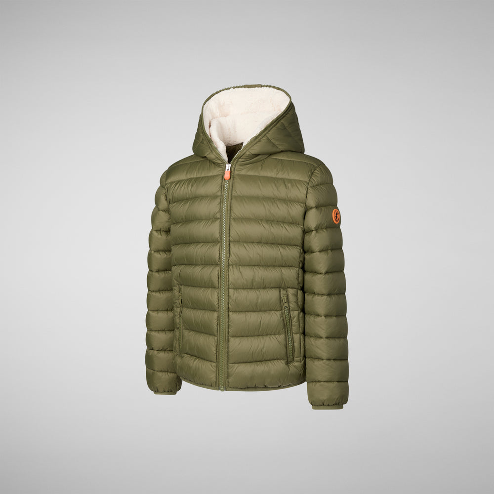 Save the duck PIUMINO ANIMAL FREE BAMBINO FINNEGAN DUSTY OLIVE Vendita
