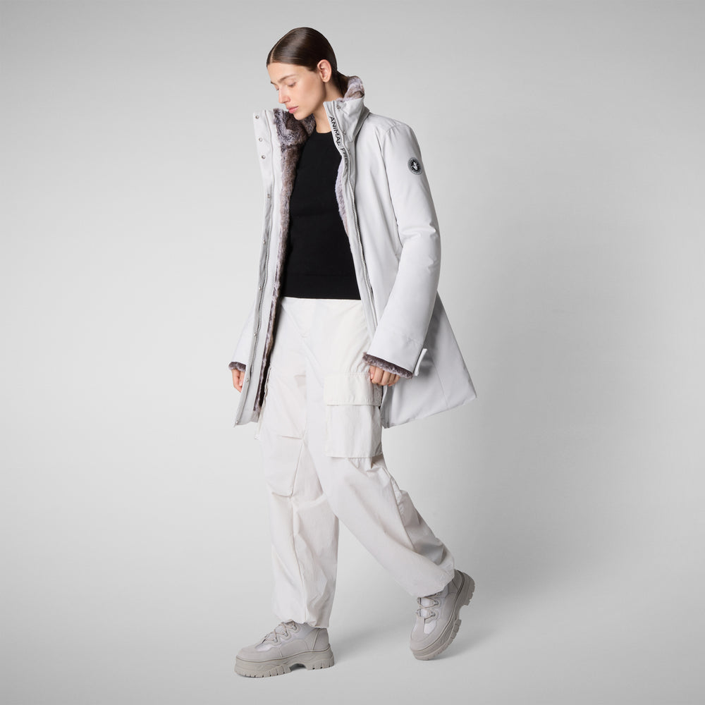 Save the duck PARKA DONNA CON CAPPUCCIO SAMANTAH GRIGIO NEBBIA Qualità Garantita